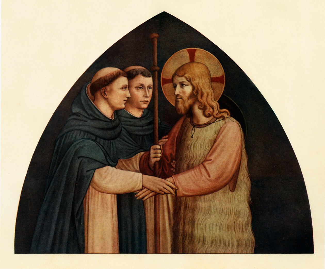 Chrystus jako pielgrzym spotkany przez dwóch dominikanów, XV w., ok. 1909 autorstwa Fra Angelico