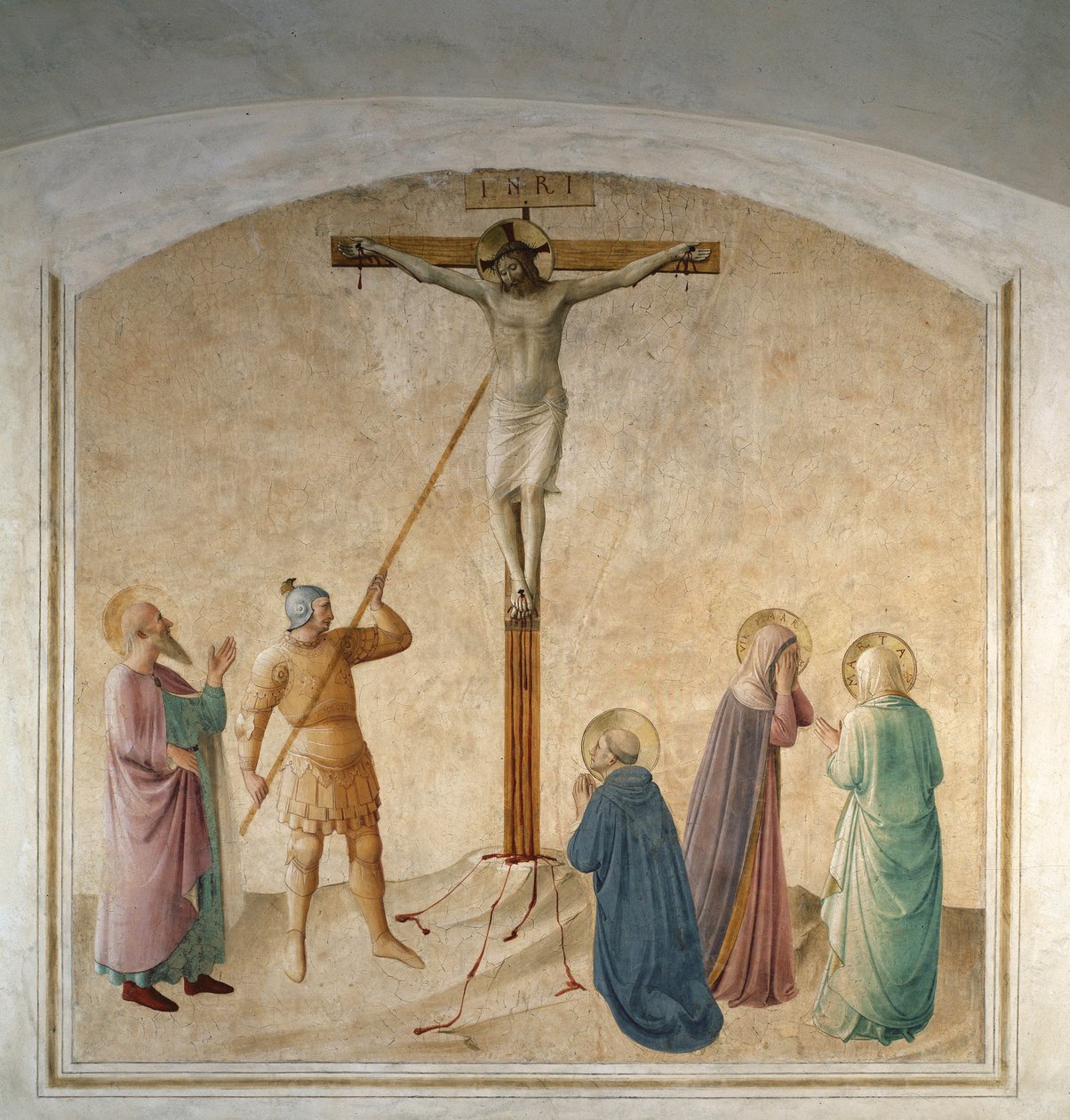 Chrystus ukrzyżowany ze świętym Longin autorstwa Fra Angelico