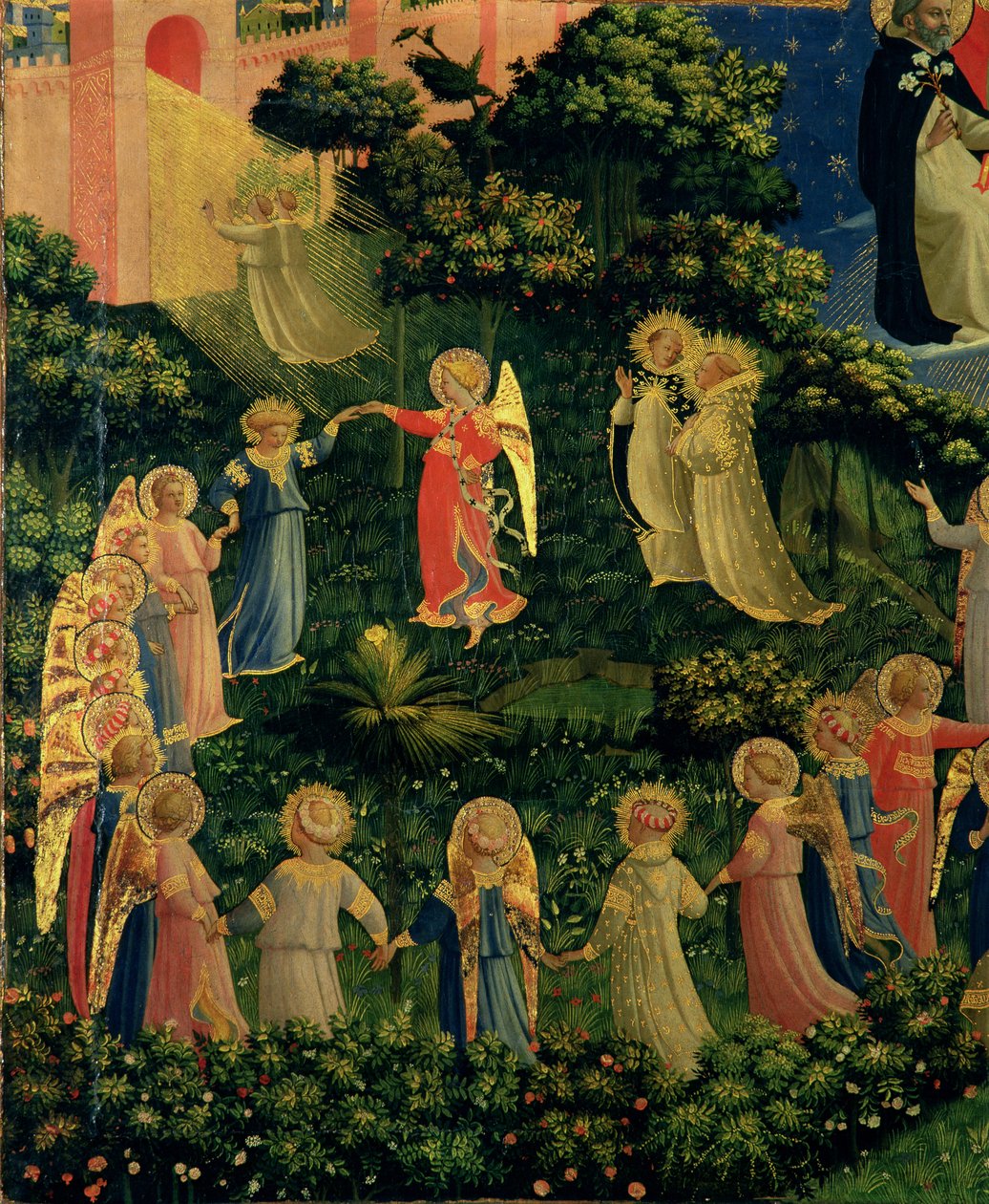 Szczegół Nieba z Sądu Ostatecznego autorstwa Fra Angelico