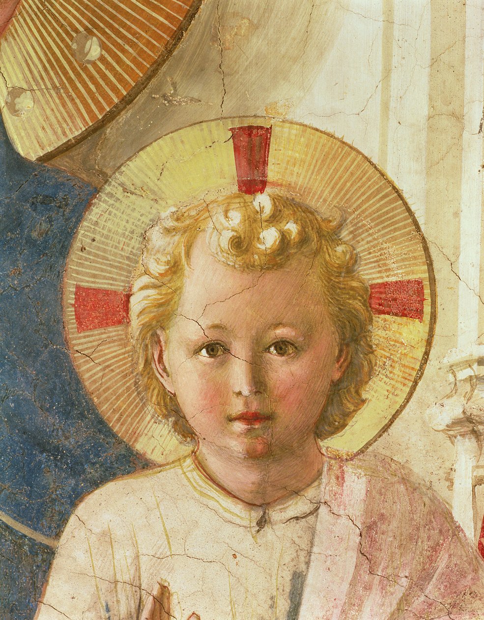 Detal Dzieciątka Chrystusowego z fresku Madonna delle Ombre Madonna cieni, 1450 r. autorstwa Fra Angelico