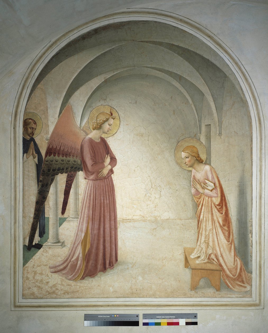 Zwiastowanie Święty Piotr Męczennik stoi za orędziem Archanioła Gabriela Maryi Dziewicy Fresco Guido di Pietro autorstwa Fra Angelico