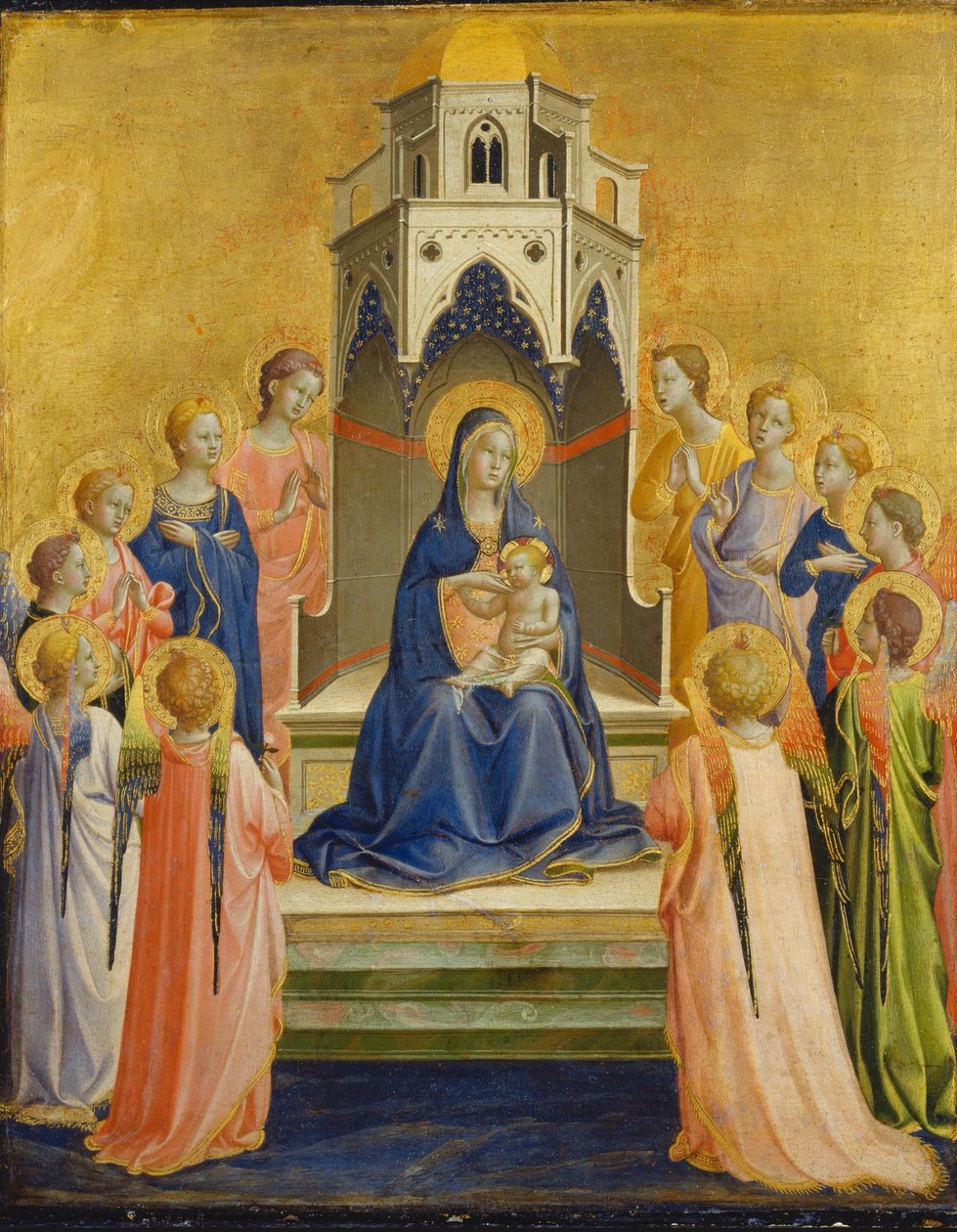 Madonna z Dzieciątkiem na tronie i dwanaście aniołów autorstwa Fra Angelico