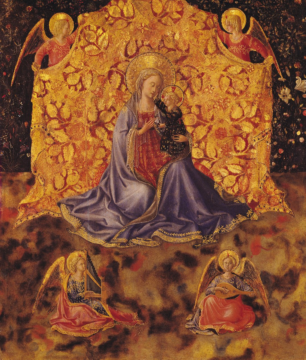 Madonna Pokory z Dzieciątkiem Jezus i Aniołami autorstwa Fra Angelico
