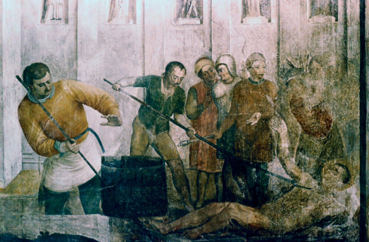 Męczeństwo św. Wawrzyńca, połowa XV wieku autorstwa Fra Angelico