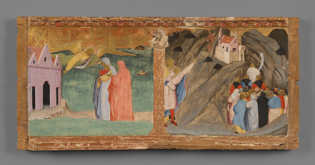 Predella: Zwei Szenen aus der Legende des Heiligen Michael autorstwa Fra Angelico