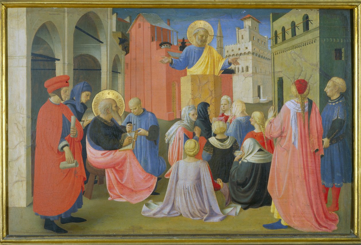 Kaznodzieja św. Piotra, predella z Tryptyku Linaiuoli, 1433 (tempera na desce) autorstwa Fra Angelico