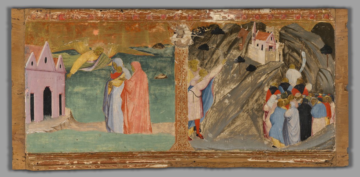 Objawienie Świętego Michała na Mont Saint-Michel i Cud Byka na Monte Gargano autorstwa Fra Angelico