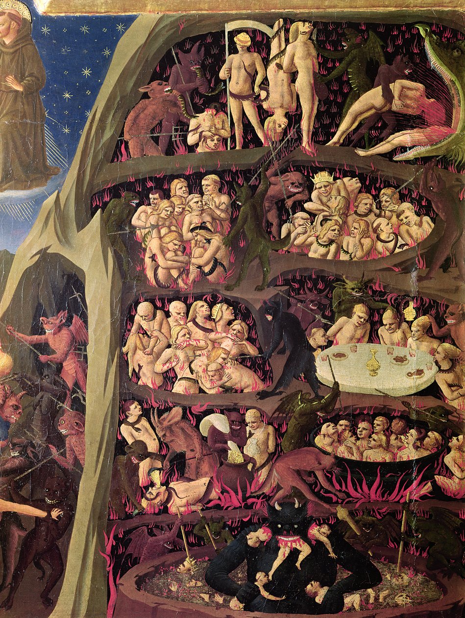 Sąd Ostateczny, fragment piekła, ok. 1431 autorstwa Fra Angelico