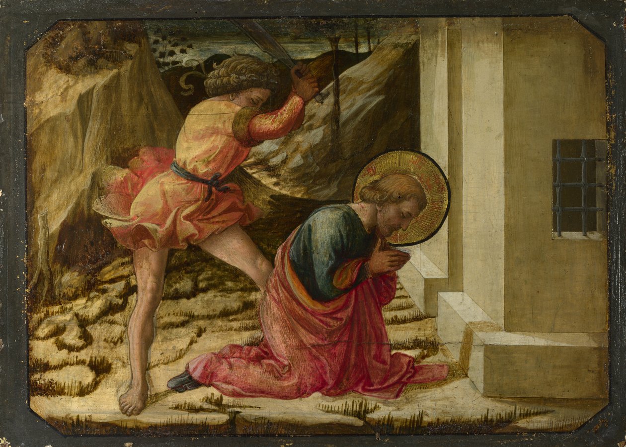Ścięcie św. Jakuba Wielkiego Predella Panel z ołtarza Pistoia Santa Trinità, 1455-1460 autorstwa Fra Filippo Lippi