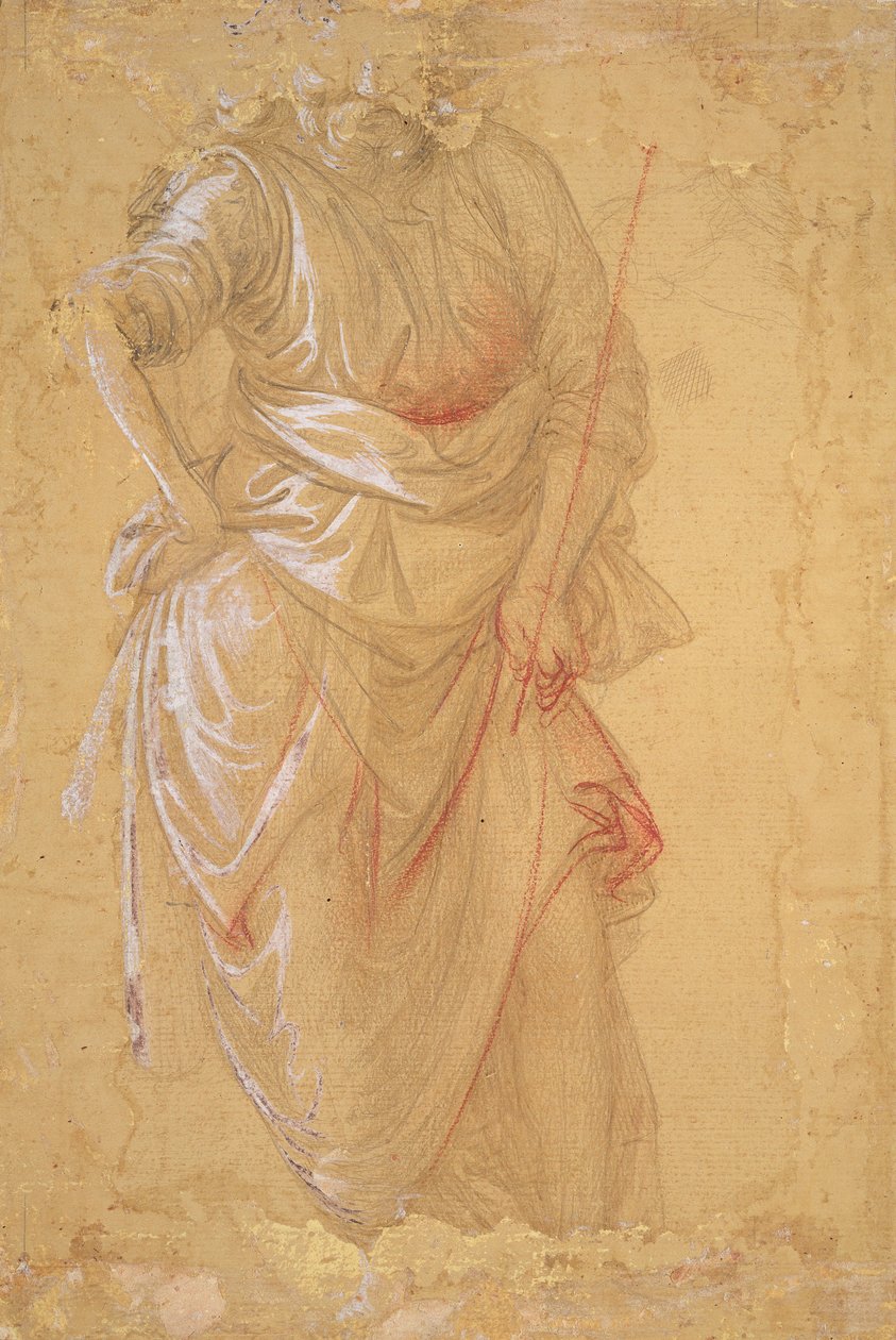 „Maggiordomo” w Święto Heroda (fresk w katedrze w Prato) (rysunek) autorstwa Fra Filippo Lippi