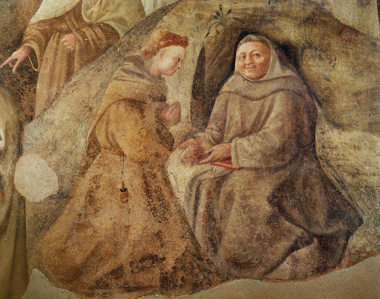 Reforma Reguły Karmelitów, fragment dwóch braci karmelitów, fragment fresku ok. 1422 z 94764 autorstwa Fra Filippo Lippi