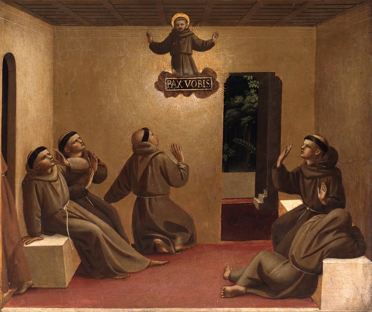 Objawienie św. Franciszka w Arles Sceny z życia św. Franciszka z Asyżu, ok. 1429 autorstwa Fra Giovanni Angelico da Fiesole
