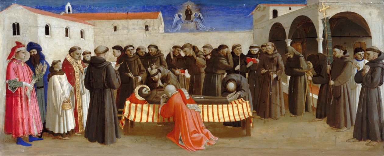 Lament nad św. Franciszkiem Sceny z życia św. Franciszka z Asyżu, ok. 1429 autorstwa Fra Giovanni Angelico da Fiesole