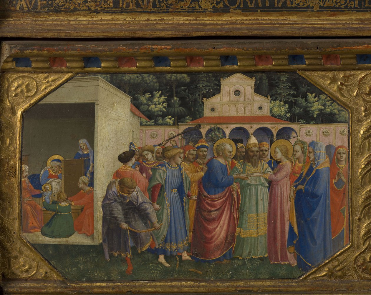 Maryja i Józef Retabulacja Zwiastowania z 5 scenami Predelli, 1430-1432 autorstwa Fra Giovanni Angelico da Fiesole