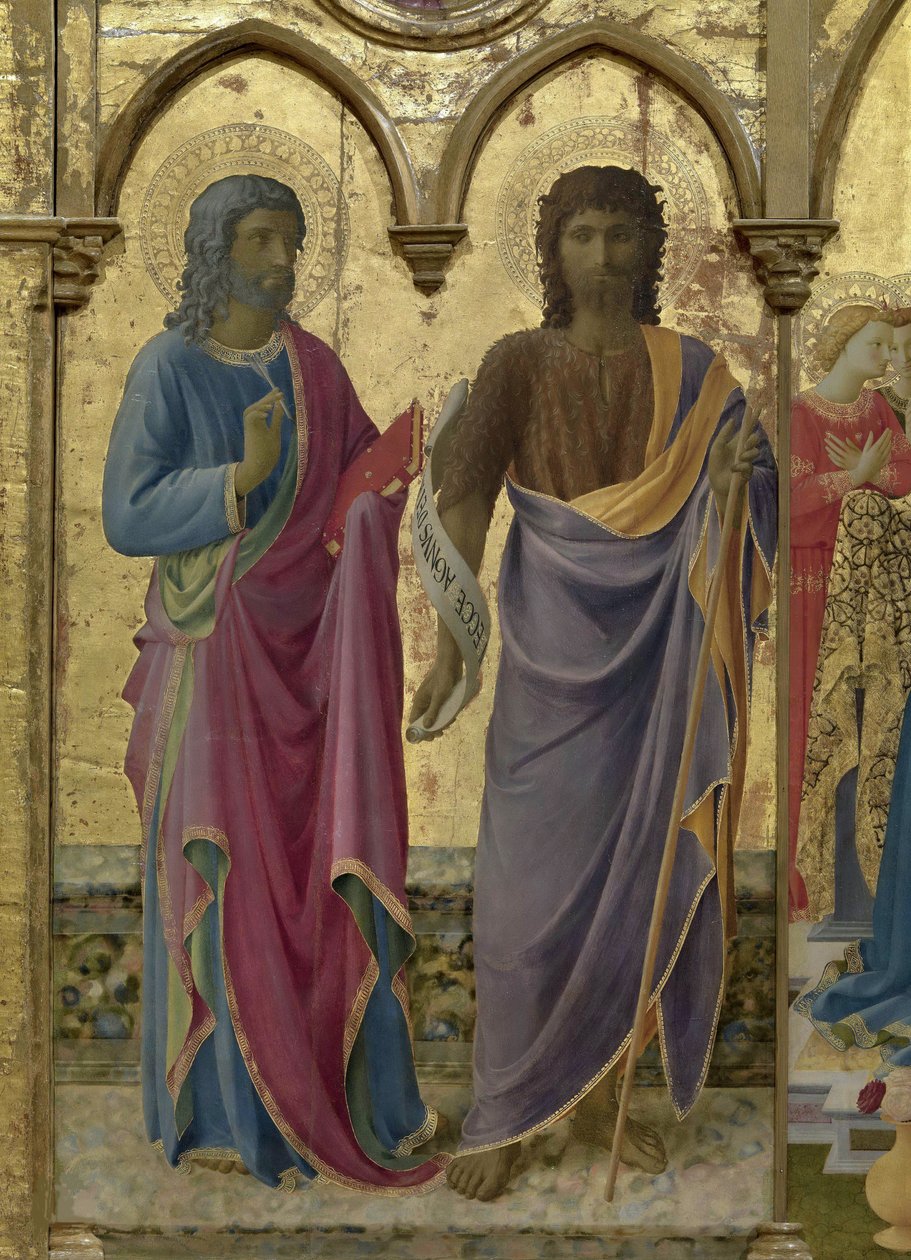 Świętych Jana Chrzciciela i Jana Ewangelisty. Poliptyk Cortona, ok. 1437. autorstwa Fra Giovanni Angelico da Fiesole