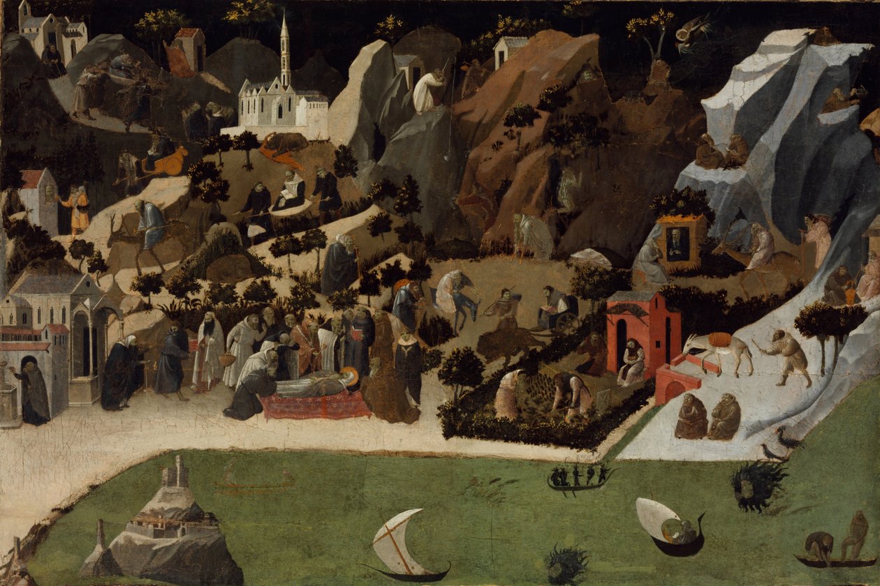 Sceny z życia ojców pustyni Thebaid autorstwa Fra Giovanni Angelico da Fiesole