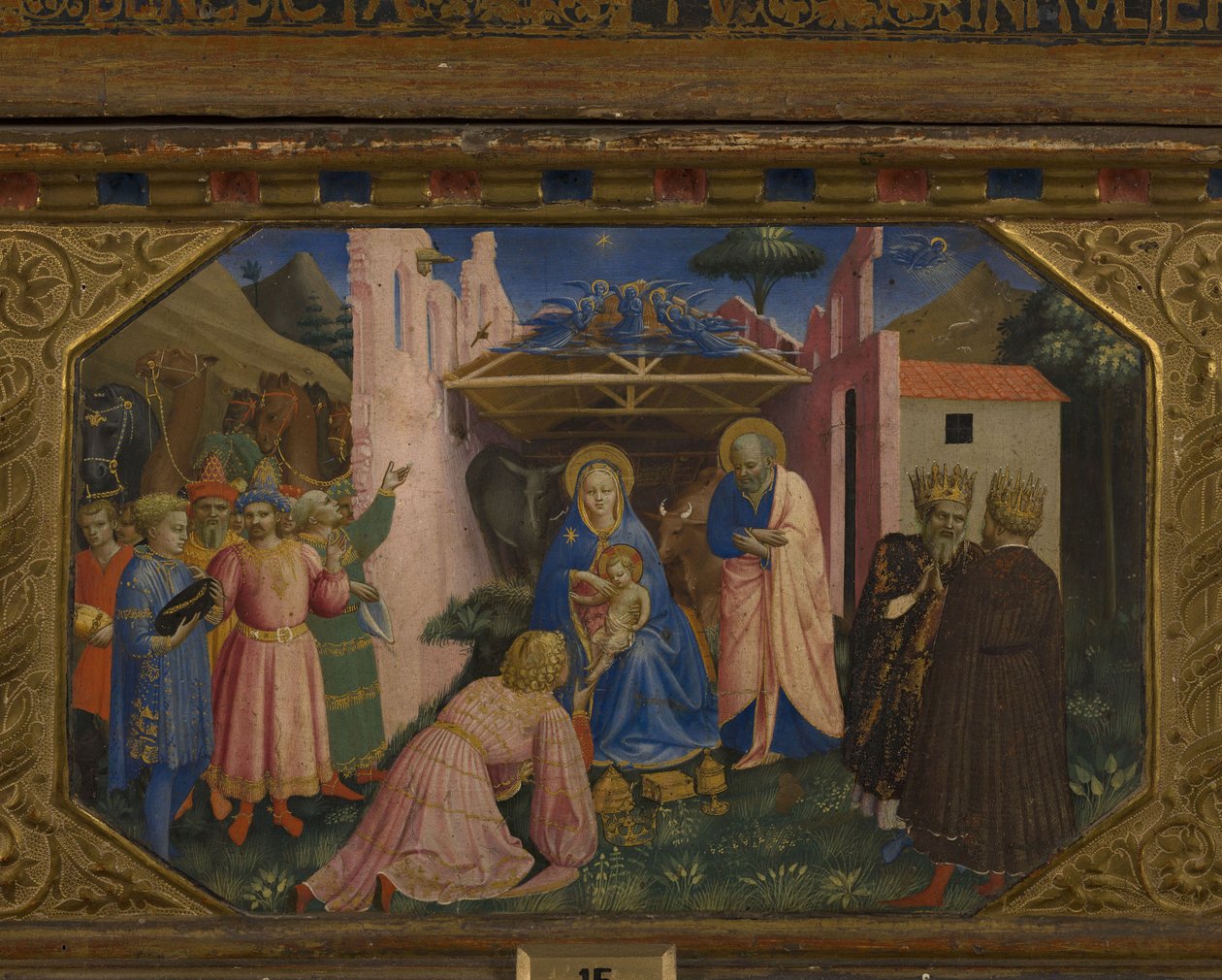 Pokłon Trzech Króli Retabulum Zwiastowania z 5 scenami Predelli, 1430-1432 autorstwa Fra Giovanni Angelico da Fiesole