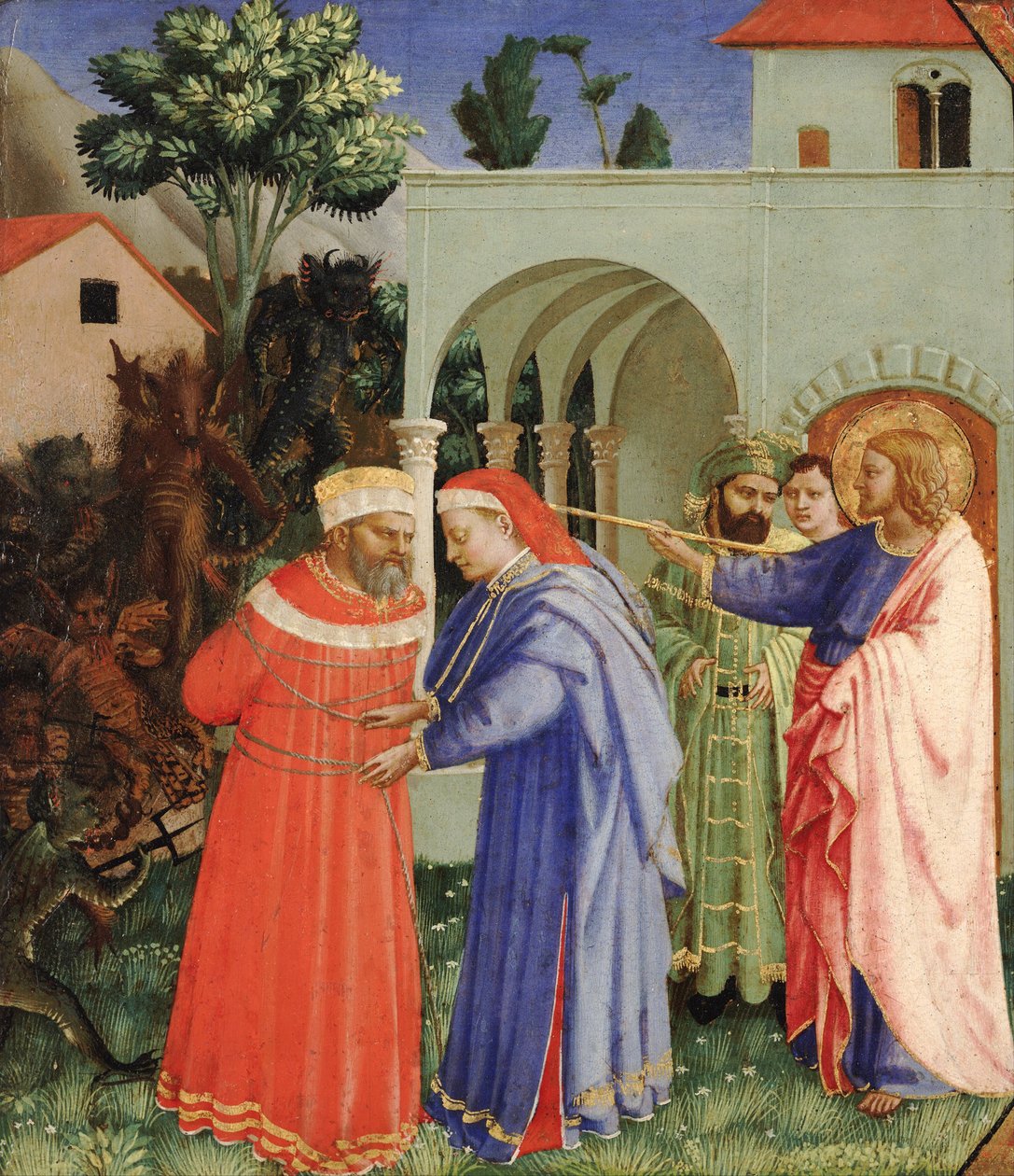 Apostoł św. Jakub Większy uwalnia maga Hermogenesa autorstwa Fra Giovanni Angelico da Fiesole