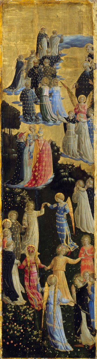 Skrzydlaty Ołtarz Sądu Ostatecznego, lewy panel, początek XV w. autorstwa Fra Giovanni Angelico da Fiesole
