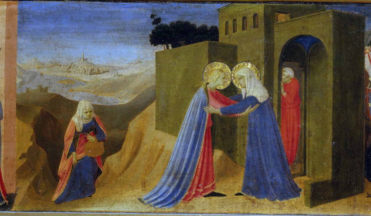 Nawiedzenie Matki Boskiej. Predella Ołtarza Zwiastowanie, ok. 1930 1433-1434. autorstwa Fra Giovanni Angelico da Fiesole