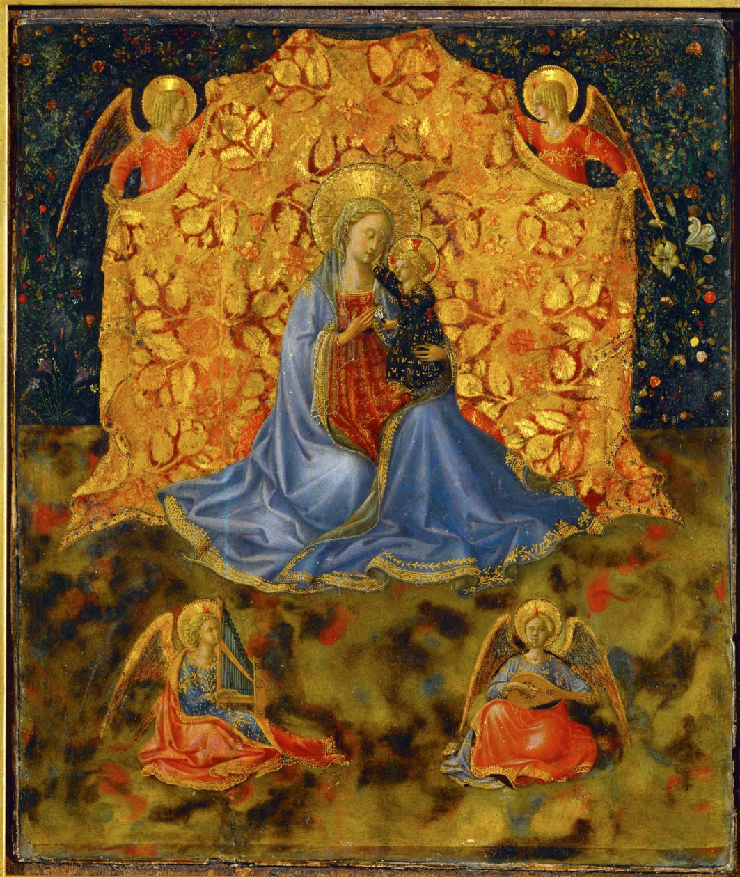 Madonna i anioły (obraz na płótnie) autorstwa Fra & Lippi F (c.1406-69) Angelico