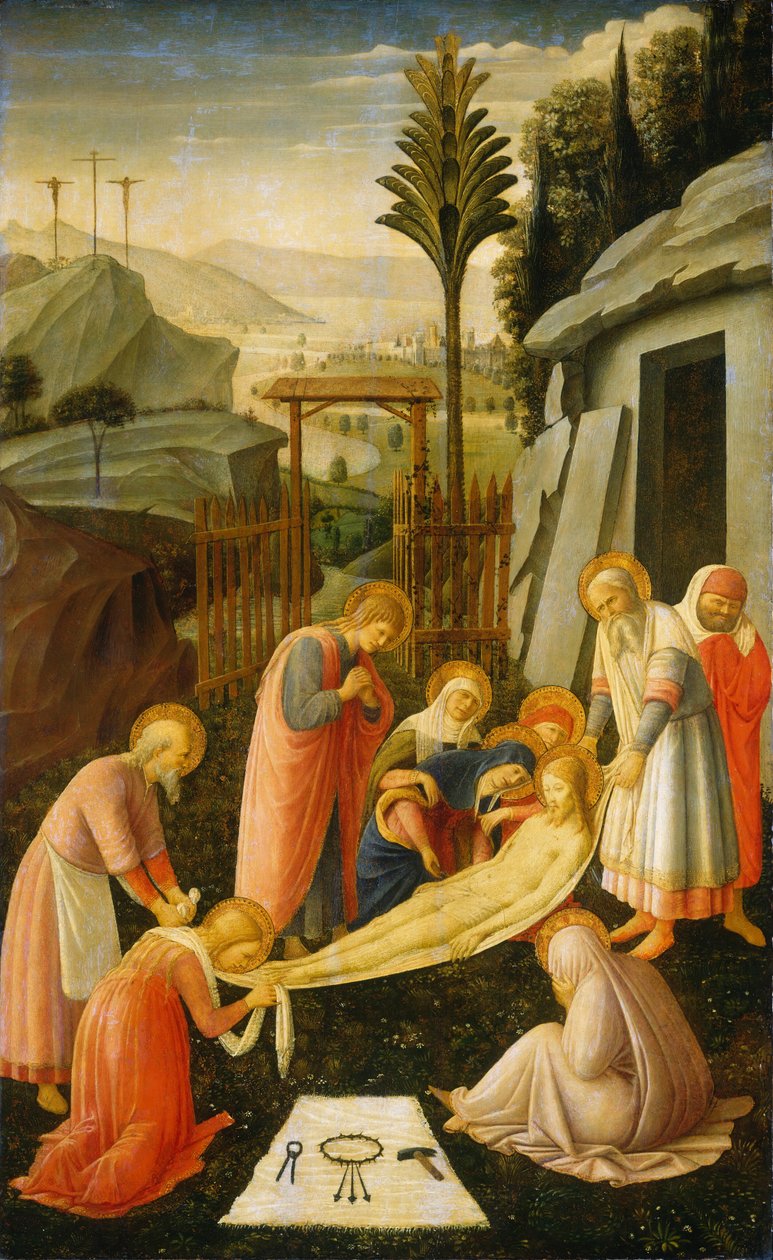 Złożenie do grobu Chrystusa, ok. 1450 (tempera na płycie z topoli) autorstwa Fra & Lippi F (c.1406-69) Angelico