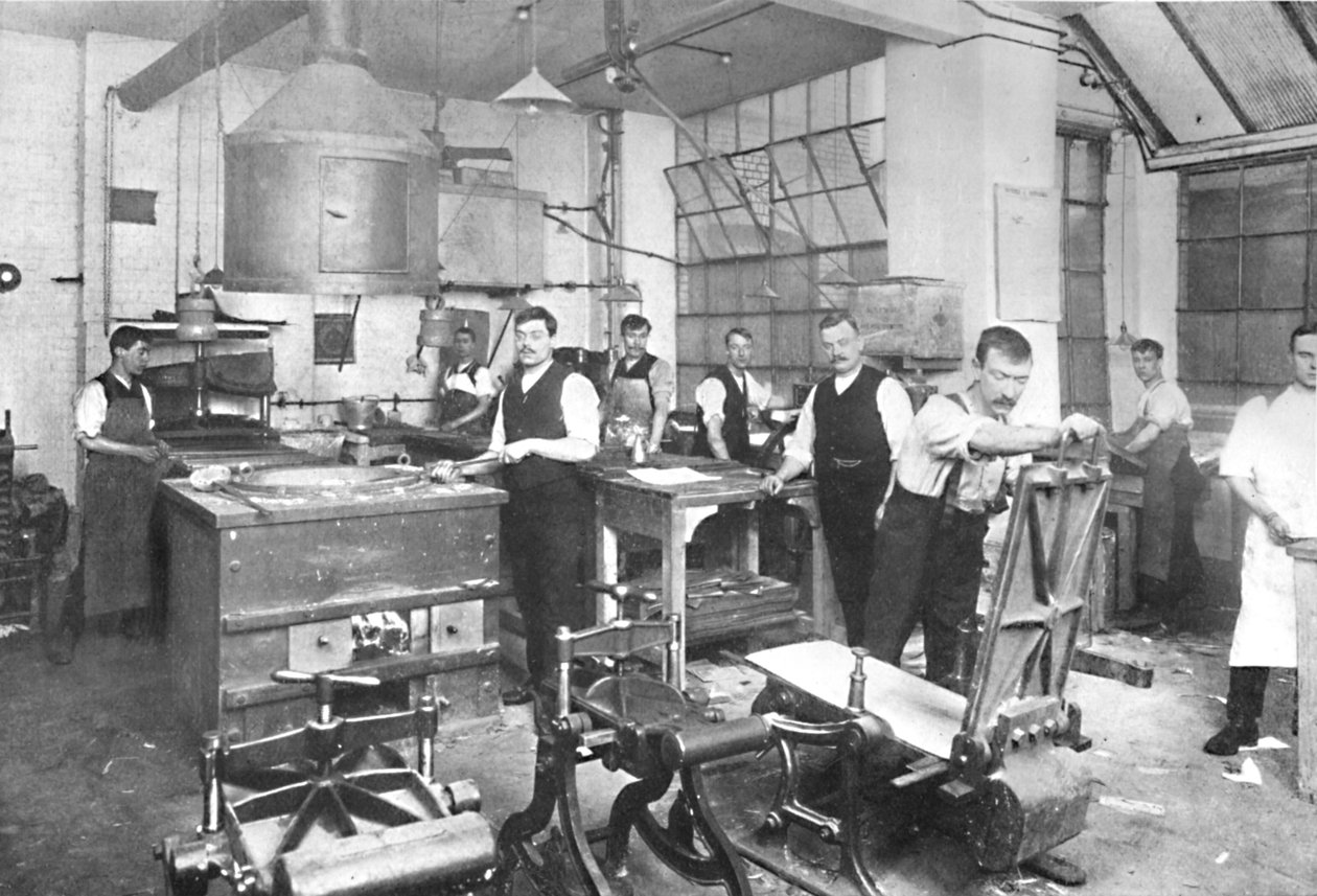 Odlewnia Dalziel Limited. - Pomieszczenia przy Earl Street. Zakład Formierski i Odlewniczy oraz Personel, 1909. autorstwa Fradelle and Young