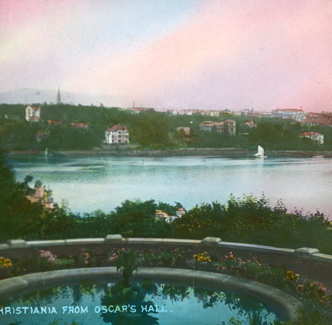 Widok z Oscarshall, Christiania, Oslo, Norwegia, koniec XIX-początek XX wieku. autorstwa Fradelle and Young