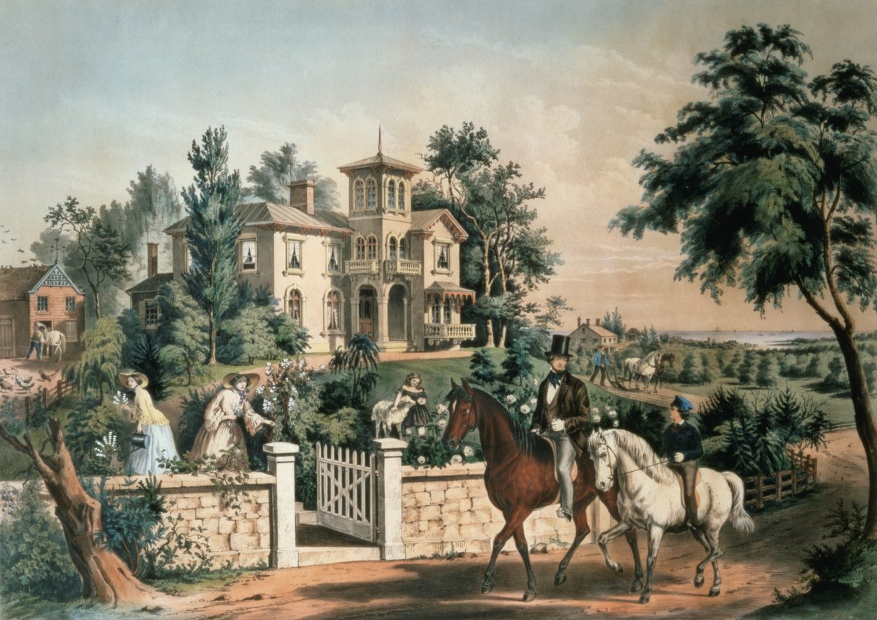 American Country Life, ryty przez Nathaniela Curriera (1813-88) wyd. autorstwa Currier i Ives, Nowy Jork, 1855 autorstwa Frances Flora Bond Palmer
