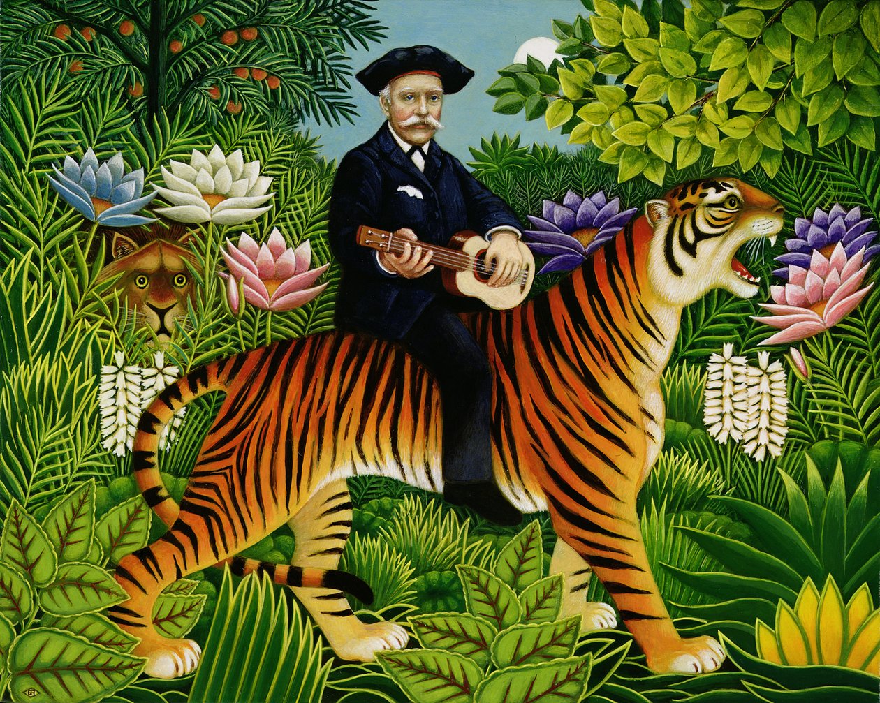 Sen Henri Rousseau, 1997 (olej i tempera na panelu) autorstwa Frances Broomfield