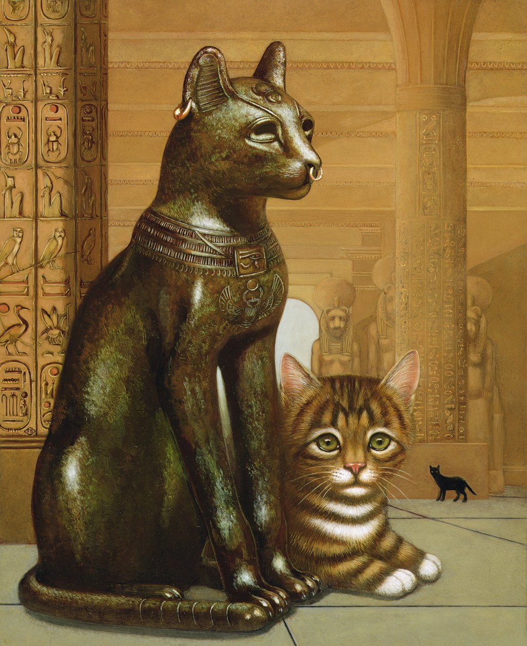 Mike the British Museum Kitten, 1995 (olej i tempera na panelu) autorstwa Frances Broomfield
