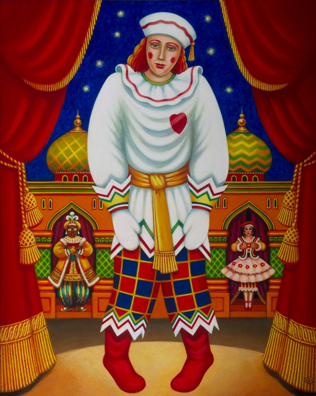 Pietruszka, 2011 (oleje i tempera na panelu) autorstwa Frances Broomfield