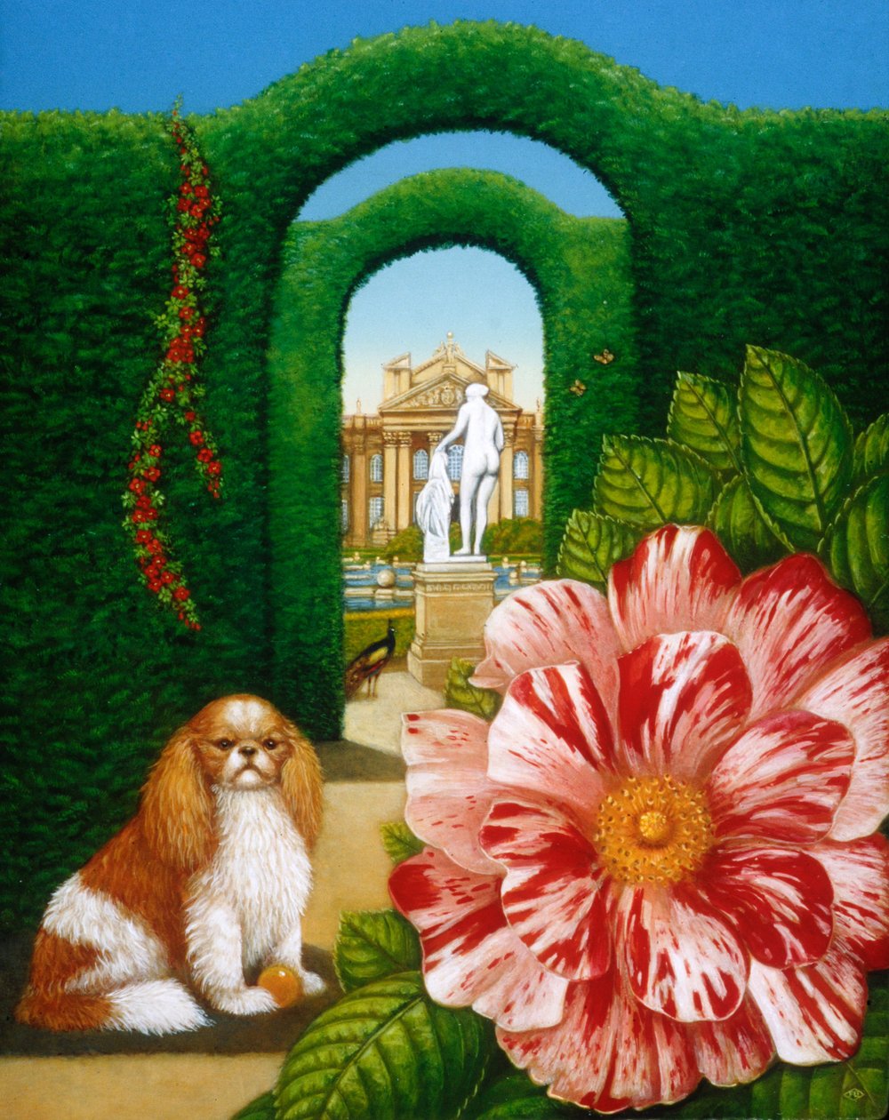 Rosa Mundi, 1995 (oleje i tempera na panelu) autorstwa Frances Broomfield