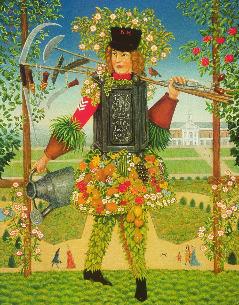 Chelsea Gardener, 1995 (olej i tempera na panelu) autorstwa Frances Broomfield