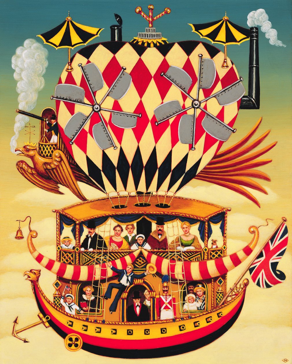 Przyszłość lotu transatlantyckiego, 1999 (olej i tempera na panelu) autorstwa Frances Broomfield