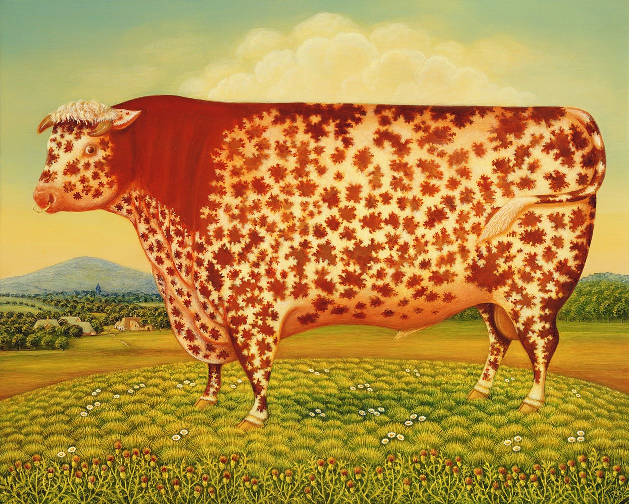 The Great Bull, 1998 (olej i tempera na panelu) autorstwa Frances Broomfield