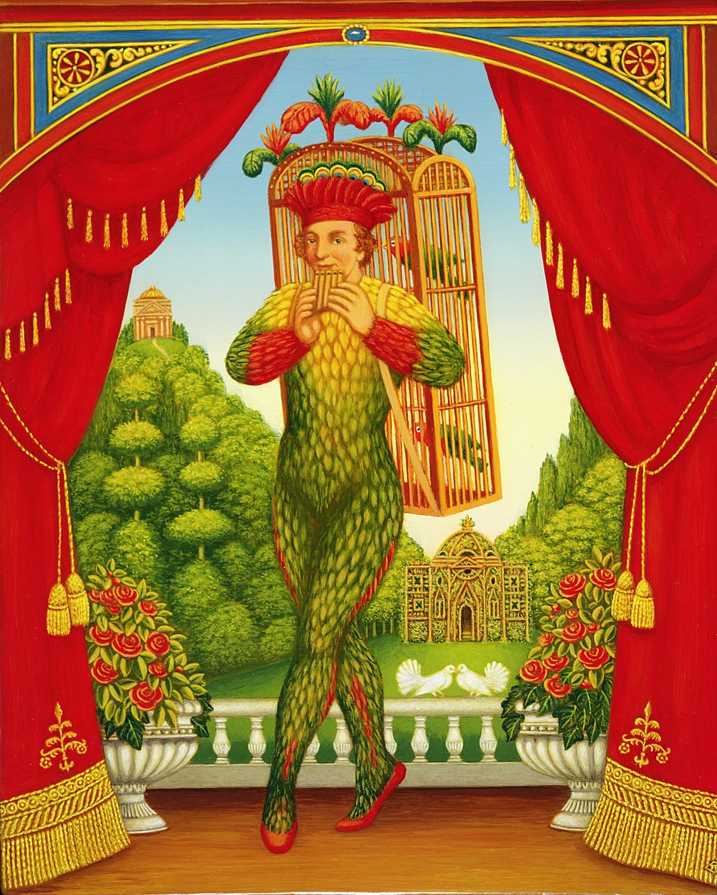 Czarodziejski flet, 1998 (olej i tempera na desce) autorstwa Frances Broomfield