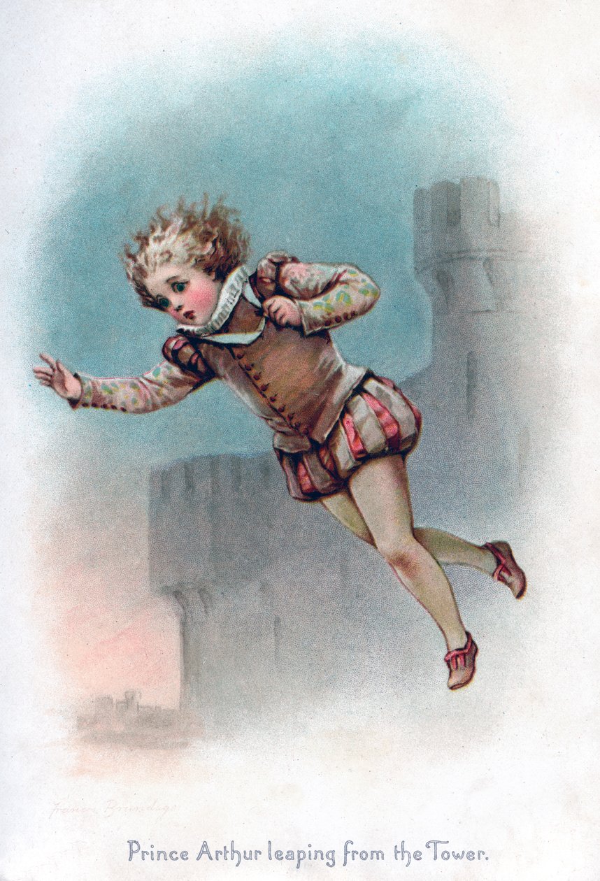 Książę Artur wyskakujący z wieży, 1897. autorstwa Frances Brundage