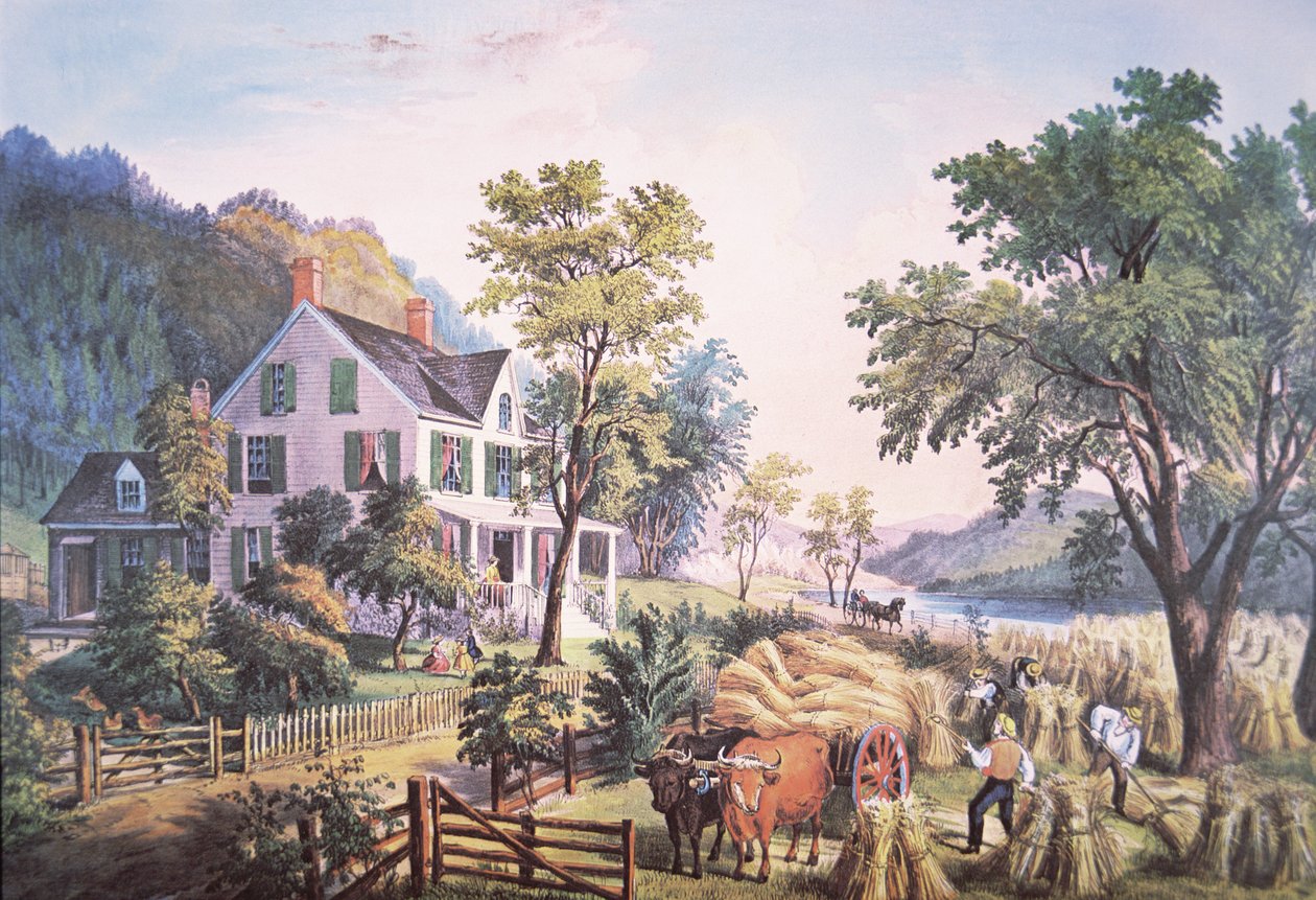 Scena amerykańskiej farmy autorstwa Frances Flora Bond (c.1812 76) Palmer