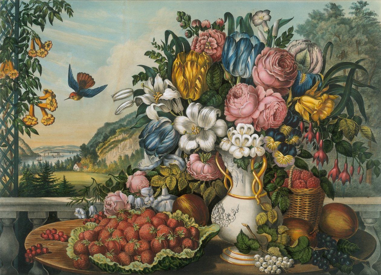 Krajobraz - Owoce i Kwiaty, 1862. autorstwa Frances Flora Bond Palmer