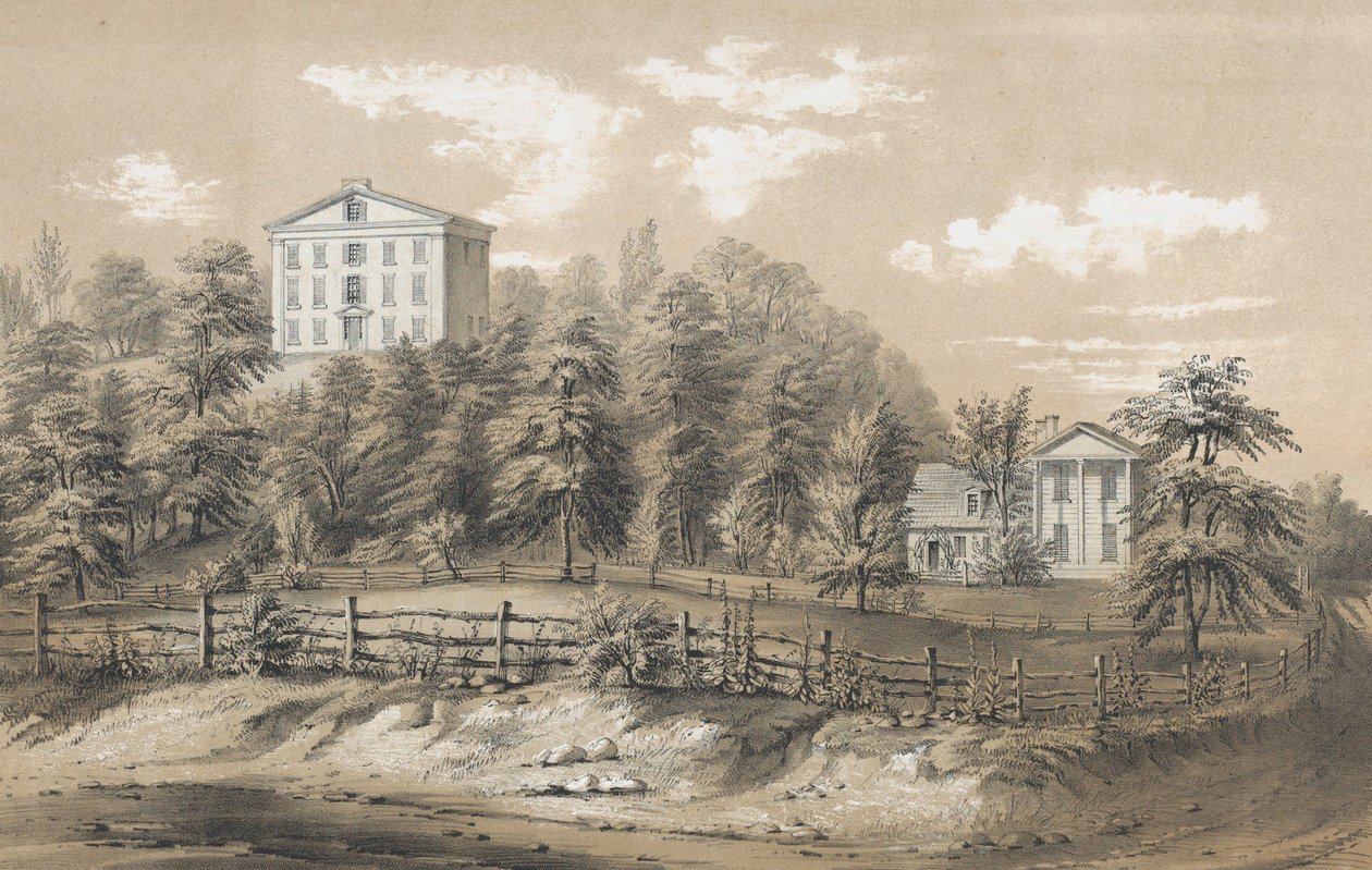Seminarium Richmond, Staten Island, Nowy Jork, 1847-48. autorstwa Frances Flora Bond Palmer