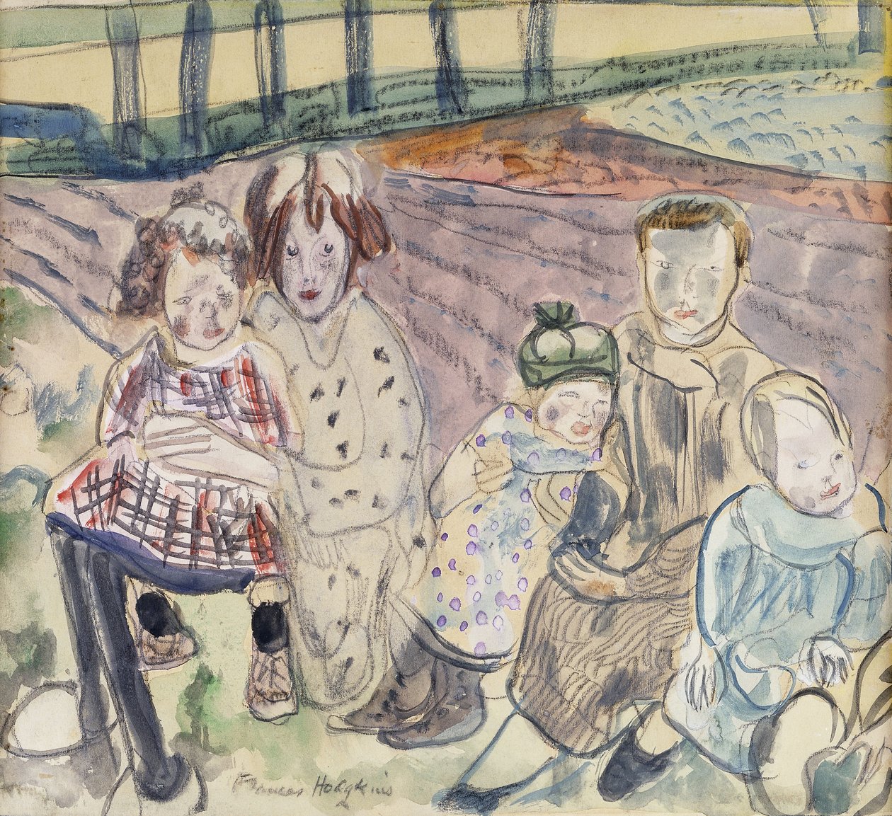 Rodzina chłopska autorstwa Frances Hodgkins