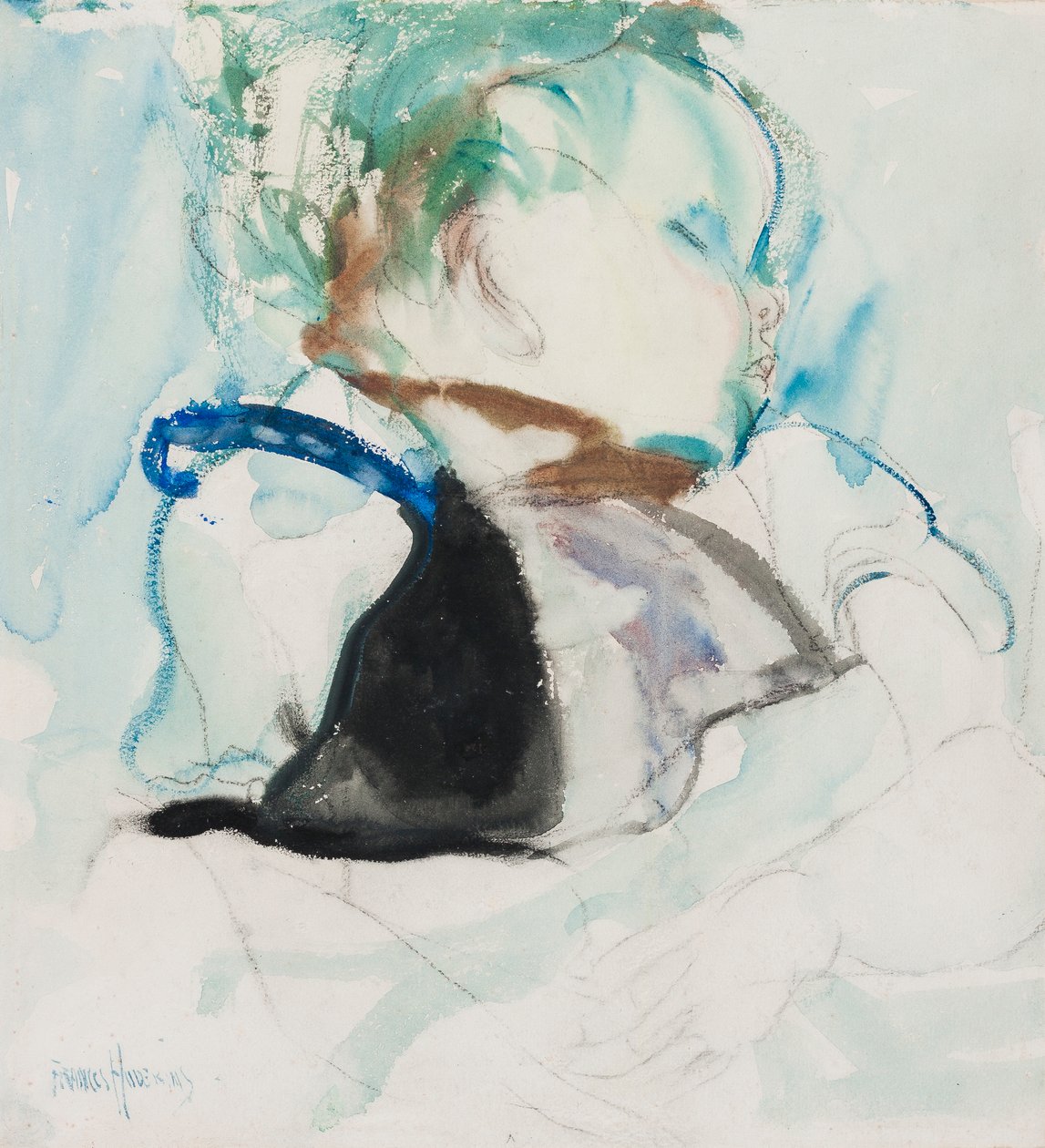 Śpiące dziecko, ok. 1905 (tusz i akwarela na papierze) autorstwa Frances Hodgkins
