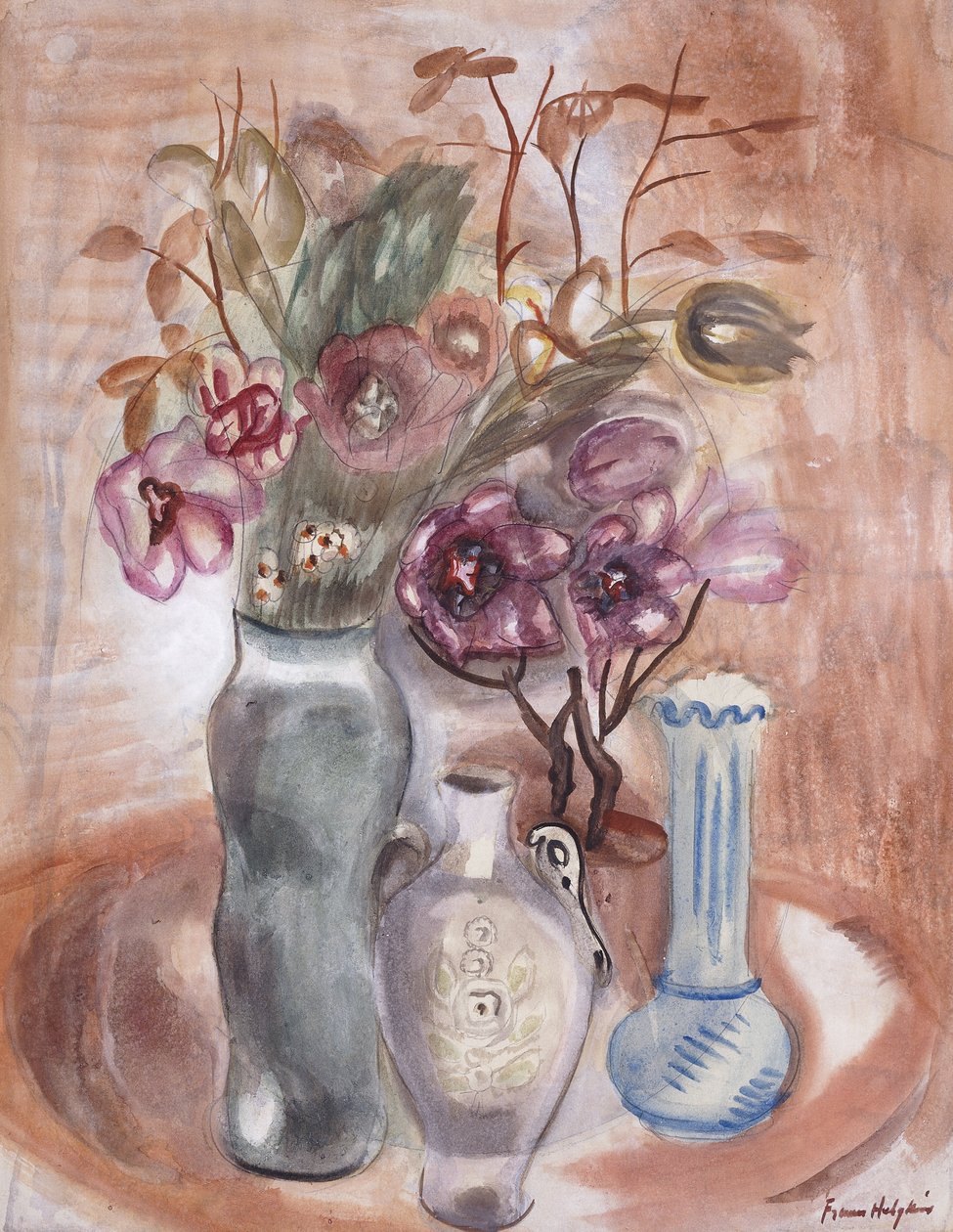 Martwa natura z kwiatami i wazonami autorstwa Frances Hodgkins