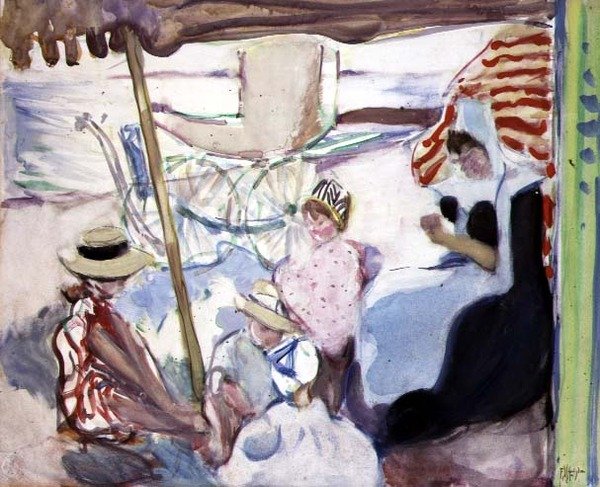 Piknik, ok. 1914 (akwarela na papierze) autorstwa Frances Hodgkins
