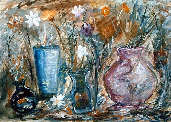 Wazony z kwiatami (akwarela na papierze) autorstwa Frances Hodgkins
