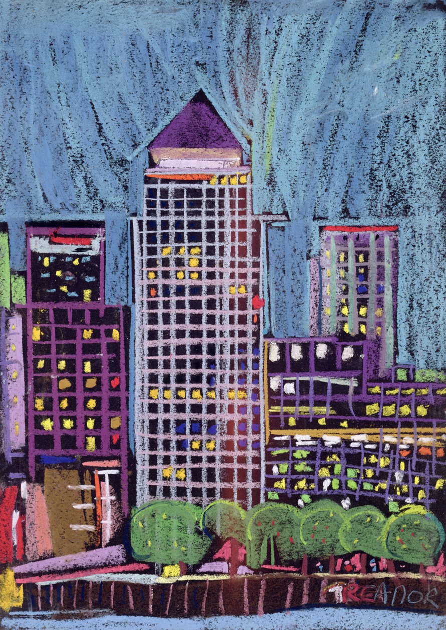 Canary Wharf w londyńskim Docklands autorstwa Frances Treanor