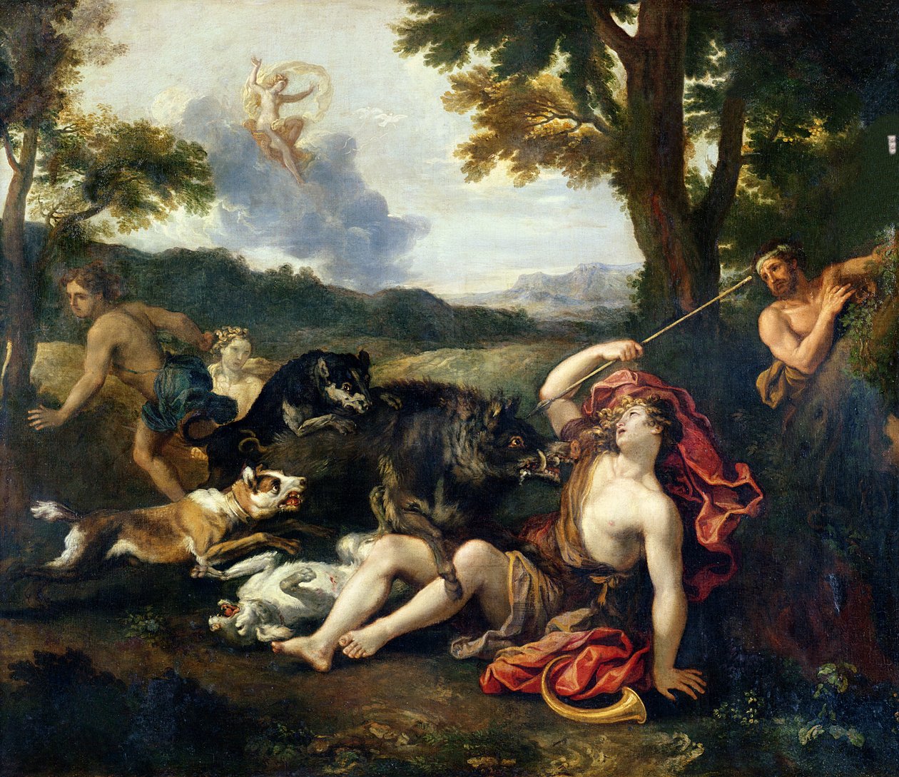 Adonis zabity przez dzika autorstwa Francesco Albani