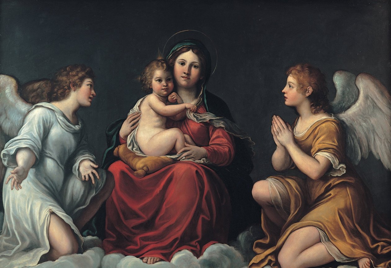 Madonna z Dzieciątkiem i aniołami autorstwa Francesco Albani