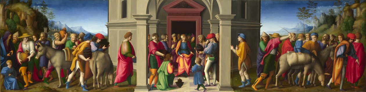 Józef przyjmuje swoich braci podczas ich drugiej wizyty w Egipcie autorstwa Francesco Ubertini Bacchiacca
